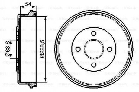 Купить Тормозной барабан FORD Mondeo Ford Mondeo BOSCH 0986477051 (фото1) подбор по VIN коду, цена 1291 грн.