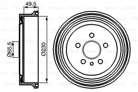 OPEL Тормозной барабан задний ZAFIRA 99-,VECTRA -02 BOSCH 0986477104