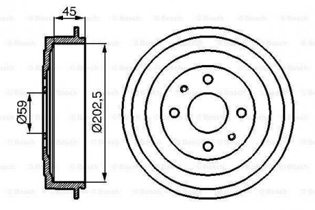 Тормозной барабан Alfa Romeo 145, 146, Fiat Punto, Lancia Musa BOSCH 0986477109