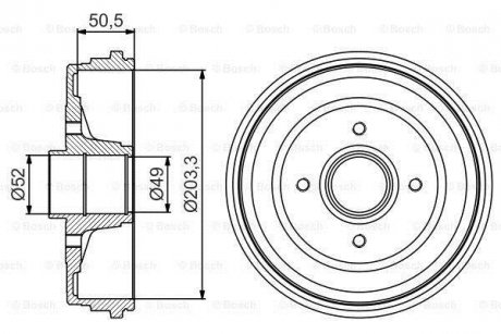 Купити Гальмівний барабан Renault Clio BOSCH 0986477205 (фото1) підбір по VIN коду, ціна 2572 грн.