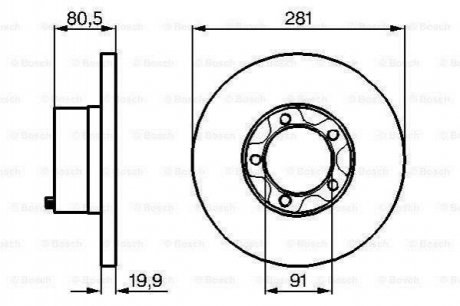 Диск торм.пер.VW LT28-45 81-96 BOSCH 0986478138