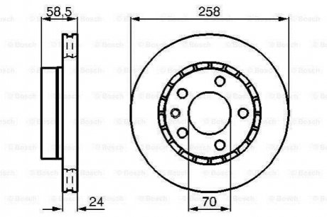 Купити Гальмівний диск Opel Omega BOSCH 0986478265 (фото1) підбір по VIN коду, ціна 1298 грн.