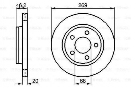 AUDI Тормозной диск задн. 100 Quattro 86- BOSCH 0986478316