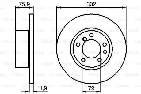 Диск тормозной перед. BMW 5-serie (E34) (302*12) BOSCH 0986478319