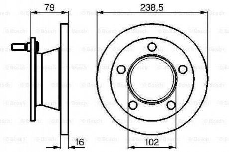 Купить DB Диск тормозной передний MB100 90- BOSCH 0986478357 (фото1) подбор по VIN коду, цена 1524 грн.