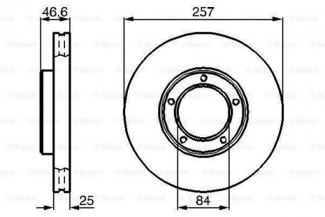 Томозной диск передн. TOYOTA HIACE II -06 Toyota Hilux BOSCH 0986478397