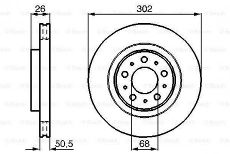 Гальмівний диск Volvo V70, C70 BOSCH 0986478454