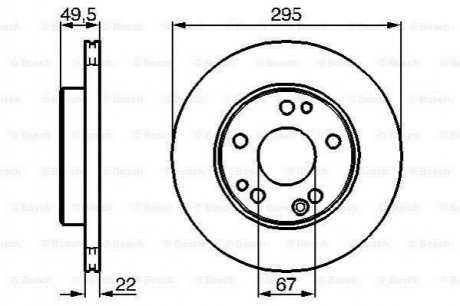 Гальмівний диск Mercedes W124, S124, C124, C207, C238, A124, A207, A238 BOSCH 0986478525