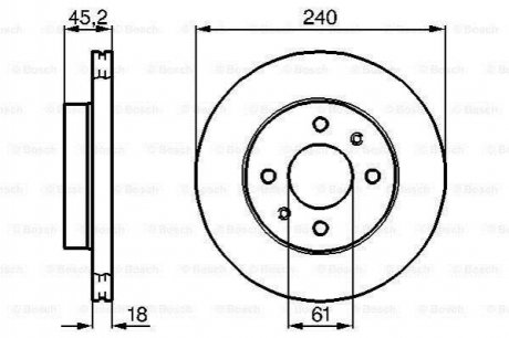 Купить Тормозной диск Nissan Sunny BOSCH 0986478533 (фото1) подбор по VIN коду, цена 1393 грн.