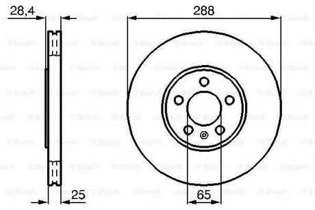 VW Тормозной диск Passat 2.8 Volkswagen Passat, Golf, Vento BOSCH 0986478619