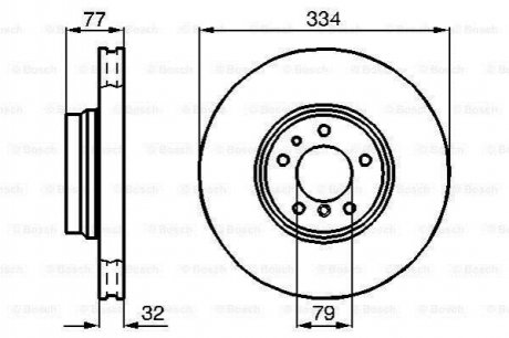 Диск торм. пер. BMW E38 740d, 750i 94-01 (334*32) BOSCH 0986478623