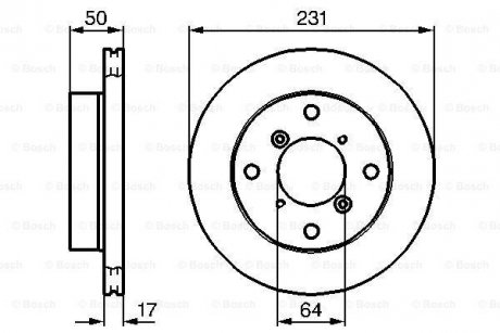 SUZUKI Диск гальмівний передній.Alto,Swift 89-,Subaru Suzuki Swift BOSCH 0986478721