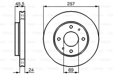 Тормозной диск Hyundai Lantra, Elantra, Matrix, KIA Cerato BOSCH 0986478774