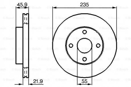 Диск тормозной передний MAZDA 323 1,6 16V 89-01 Mazda 323 BOSCH 0986478787