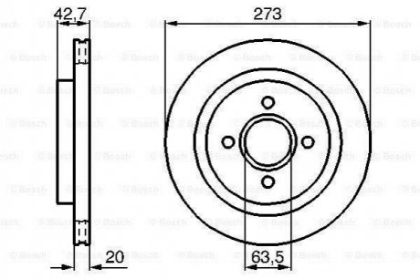 Купити Гальмівний диск Ford Sierra, Escort, Scorpio BOSCH 0986478816 (фото1) підбір по VIN коду, ціна 2016 грн.