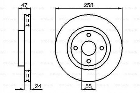 Диск тормозной передн. MAZDA 323F 1,9 16V/2,0D/TD 93- BOSCH 0986478989