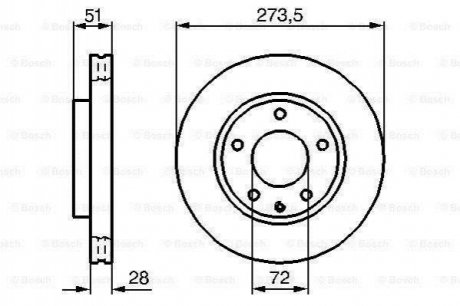 MAZDA Диск тормозной передний XEDOS 2.0-2.5I 94- Mazda Xedos 9 BOSCH 0986479016