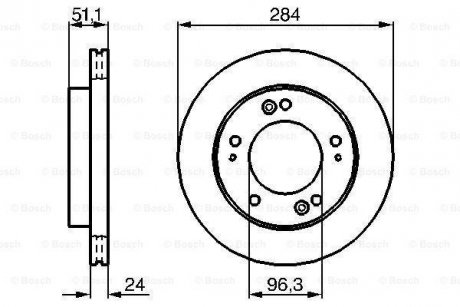 KIA Диск тормозной передний.Sportage 00- BOSCH 0986479020