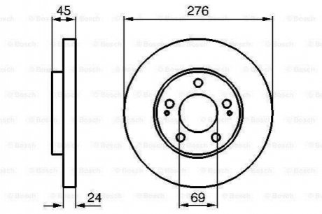 Тормозной диск пер. Mitsubishi Space Wagon -04 BOSCH 0986479035