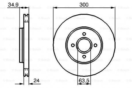 Тормозной диск Ford Focus BOSCH 0986479048