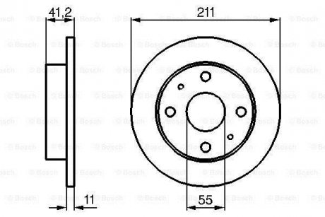 Диск торм. пер. DAIHATSU CUORE BOSCH 0986479119