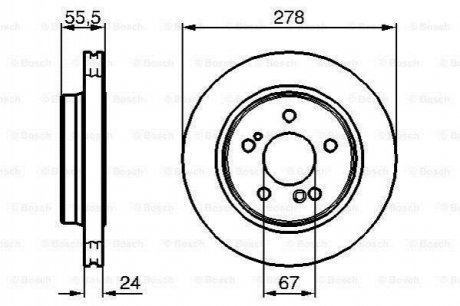 DB Тормозной диск задн.W124/203/210 3.6/4.2 Mercedes W124, W210, S210, W202, CLK-Class, S202, W203, S203, CLS-Class BOSCH 0986479133