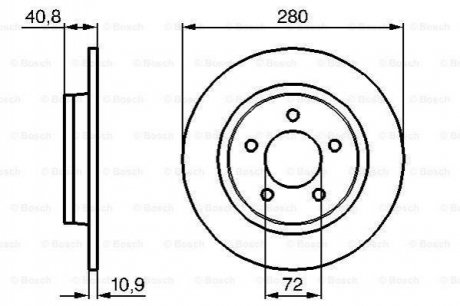 Диск торм. зад.Mazda 3/5 1.8/2.0/2.3 Mazda 5, 3 BOSCH 0986479181