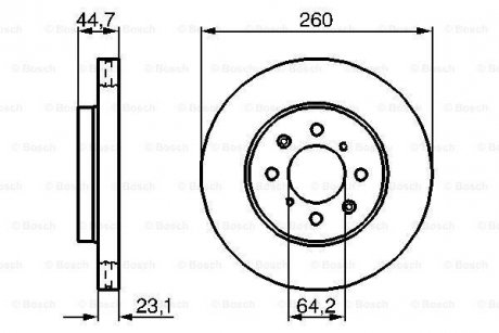 HONDA Диск тормозов. передняя. Civic 02- BOSCH 0986479226