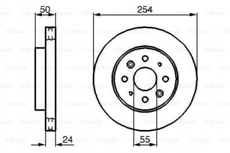 Тормозной диск пер. Kia Rio 02-05 (254*24) KIA Rio BOSCH 0986479231