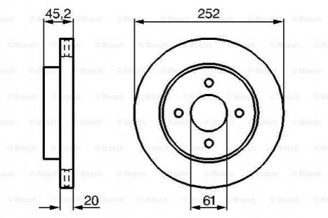 Купити Гальмівний диск Nissan Almera BOSCH 0986479238 (фото1) підбір по VIN коду, ціна 1333 грн.