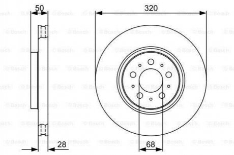 Тормозной диск Volvo S80, XC70, V70, S60 BOSCH 0986479321