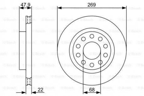 VW AUDI Диск торм. задний A6 -05 BOSCH 0986479366