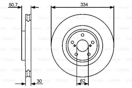 Тормозной диск LEXUS GS300/430/460 FR "05>> - снят с производства Lexus GS, IS BOSCH 0986479433