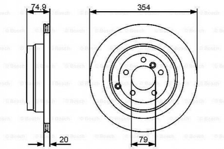 LANDROVER Диск тормозной задн.Discovery III,Range Rover III 02- Land Rover Range Rover BOSCH 0986479479