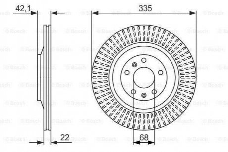 Диск тормозной зад. вент. (345*29,5) AUDI Q5 08-. Audi A8, Volkswagen Phaeton BOSCH 0986479591