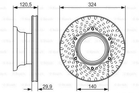 Диск гальмівний (задній) MB Vario (324х30) 96- 17.5" (вентильований) BOSCH 0986479600