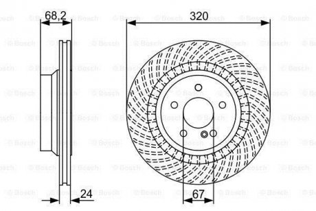 Гальмівний диск Mercedes CLS-Class, S212, W212, W211, S211 BOSCH 0986479654