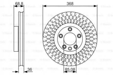 Диск торм. пер. VW TOUAREG 03- Volkswagen Touareg, Porsche Cayenne BOSCH 0986479A33