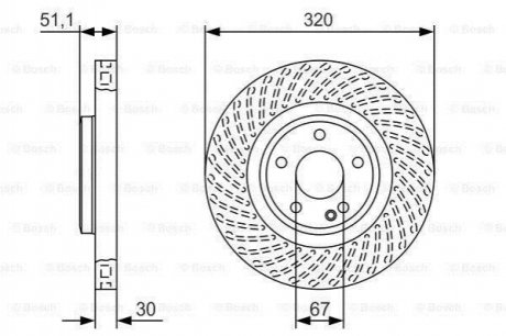 Купити Диск гальмівний Mercedes W246, CLA-Class, W176, GLA-Class BOSCH 0986479A59 (фото1) підбір по VIN коду, ціна 2176 грн.