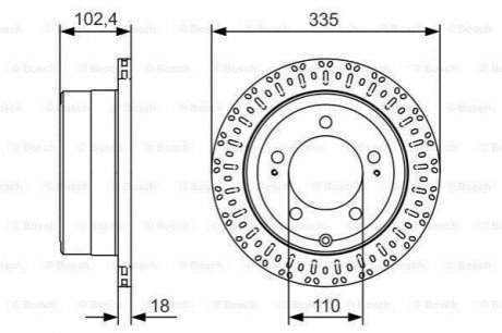 Диск гальмівний TOYOTA Land Cruiser J6/J7/J10 \'\'R \'\'98-07 Toyota Land Cruiser BOSCH 0986479A61