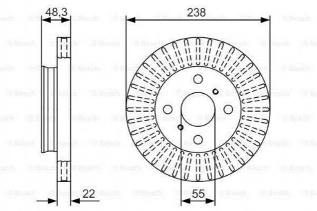 Диск торм. пер. TOYOTA COROLLA 97- BOSCH 0986479A63