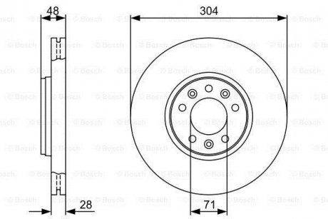 Купить Тормозной диск Fiat Scudo, Citroen C5, Peugeot Expert, Citroen Jumpy, Peugeot 407 BOSCH 0986479C53 (фото1) подбор по VIN коду, цена 2473 грн.