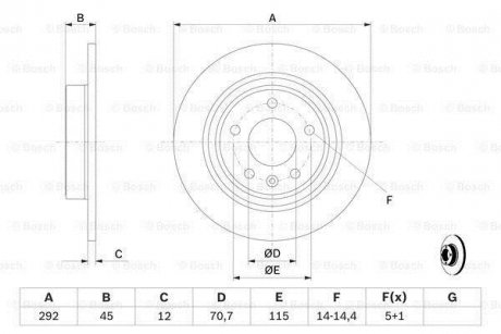 Тормозной диск Opel Astra, Chevrolet Cruze, Opel Zafira BOSCH 0986479C58