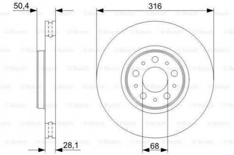 Купити Гальмівний диск Volvo XC90, V70, S60 BOSCH 0986479C85 (фото1) підбір по VIN коду, ціна 2663 грн.