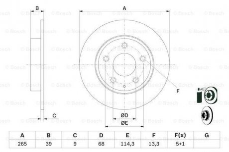 Диск гальм. зад. MAZDA 3 -19 Mazda 3, CX-3 BOSCH 0986479E54