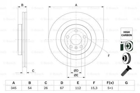 Гальмівний диск Mercedes M-Class, GL-Class, GLE-Class, GLS-Class BOSCH 0986479F69