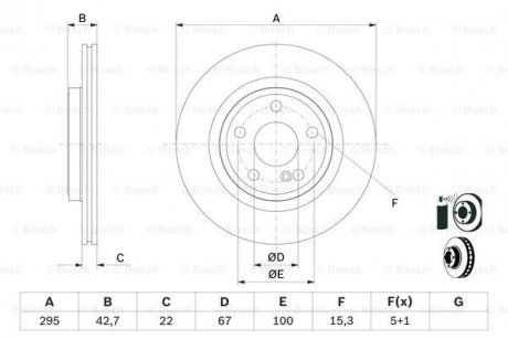 Диск тормоз задний. DB A176 BOSCH 0986479F75