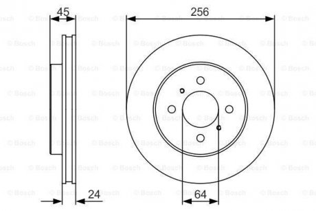 Диск торм. пер. MITSUBISHI LANVER 1.8 -03 BOSCH 0986479R18