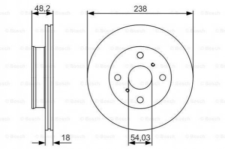 TOYOTA Диск тормозной передн.Coprolla 88- BOSCH 0986479R75