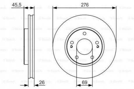 Диск тормозной Mitsubishi Lancer, ASX, Dodge Caliber BOSCH 0986479S00